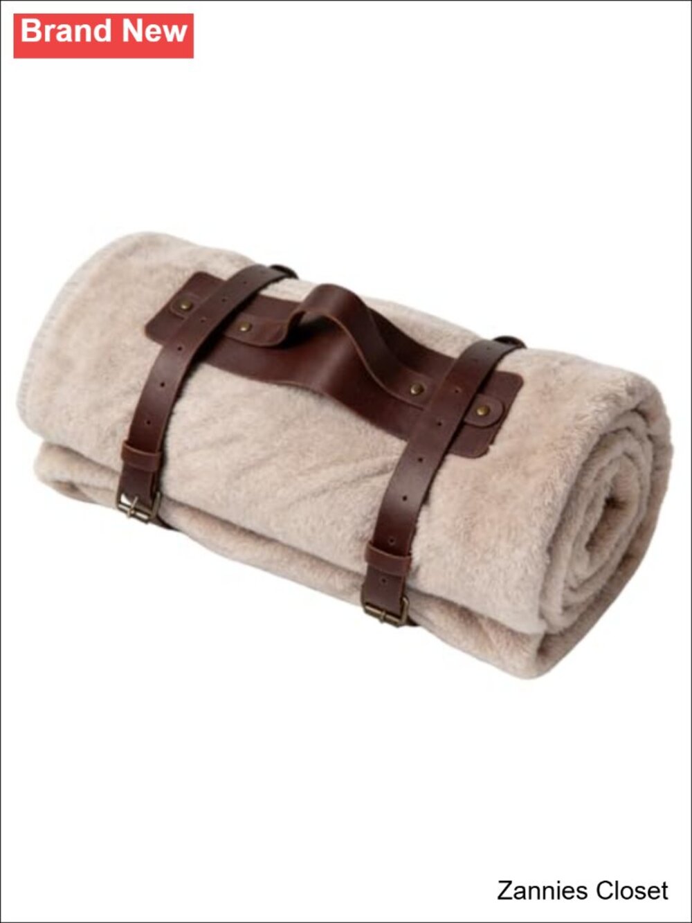 ✨ TORAKIP Full-Grain Leather Blanket Carrier Strap Adjustable Blanket Holder